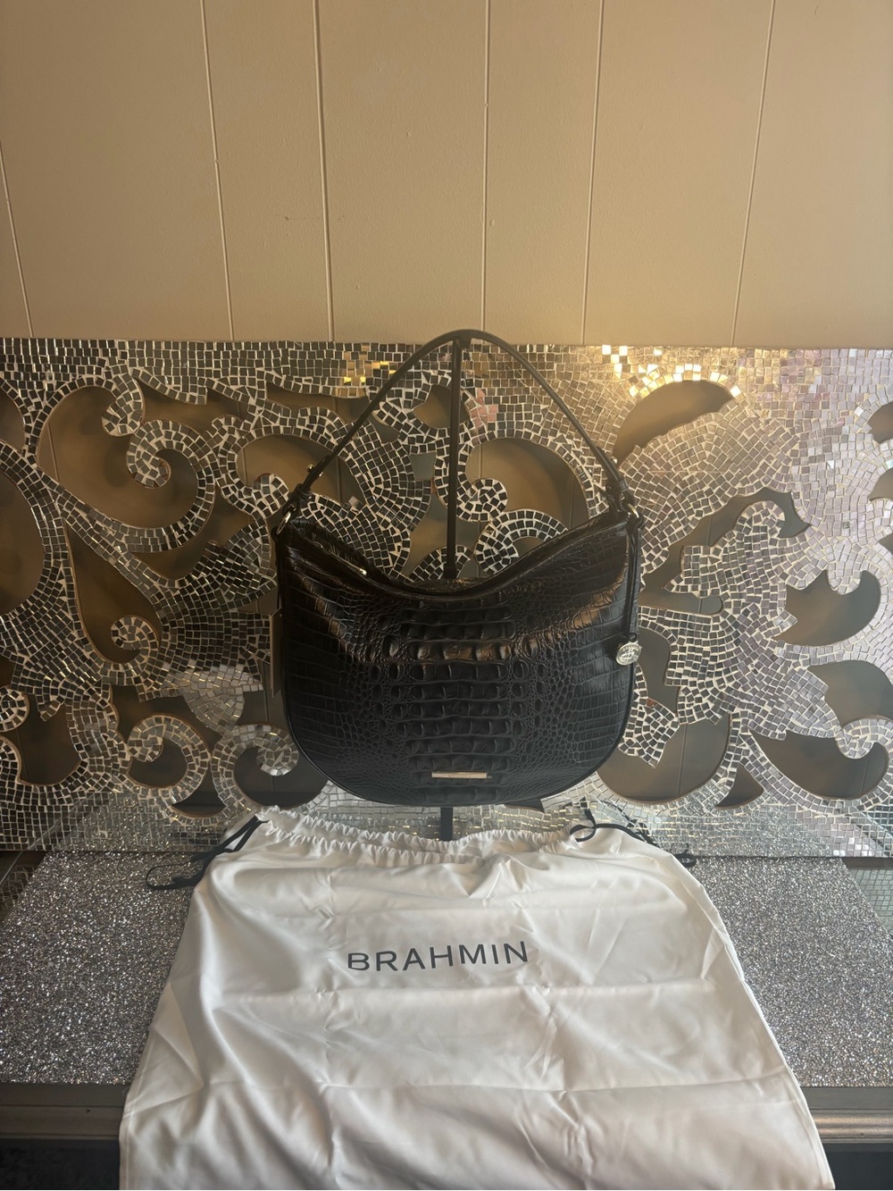 🌟Brahmin Small Kathleen Black Alden Road Shoulder Bag